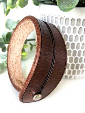 MishaGirl Handmade Brown Genuine Leather Bracelet for Men